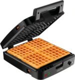 KRUPS 4-Slice Belgian Waffle Maker: Stainless Steel, 5 Browning Levels, Audible Ready Beep, Removable Plates, 1200W, Silver/Black, Large Waffle Maker Family Size, Great for Family Breakfasts - Image 2