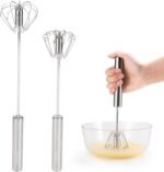 KSENDALO SUS304 Stainless Steel Whisk & Beater Set - Manual & Automatic Handheld Easy Semi-Auto Mixer for Cooking - 12 & 14inch Frother Spinner, Mixer & Stirrer for Eggs, Hand, and Milk - Image 2