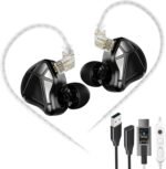 KZ Axas USB C Headphone with Mic, Noise Isolation IEM for Gaming, Comfort-Fit Type C Earphone for iPhone17 Samsung, High-Definition Decoding Cable Built-in DSP with 4 EQ Modes (Black, DSP) - Image 2