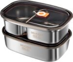 Kabbas Stainless Steel Bento Box Adult 2 Pack, 42Oz+57Oz Leakproof Metal Bento Box with Airtight lid, Lightweight 304 Stainless Steel Lunch box for Men/Women,Suitable for Picnic, Work, Outside - Image 2
