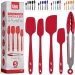 Kaluns Silicone Spatula Set, 4 Rubber Spatulas 600°F Heat Resistant, Nonstick Seamless Design with Stainless Steel Core, Dishwasher Safe, BPA free, Bonus Tongs Included - Image 2