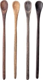 Karma Long Handle Tasting Spoons Set for Cooking - Kitchen Utensils - Wood - Set of 4 - Image 2