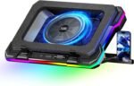 KeiBn Gaming Laptop Cooling Pad, Laptop Cooling Stand with 5.5inch External Cooling Fan, Rapid Cooling Laptop 15.6-19.3inch, Infinitely Variable Speed, 8 Height Stands, 4 USB Ports, Blue - Image 2