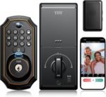 Keyless Entry Door Lock with Camera Electronic Smart Lock Fingerprint Keypad Deadbolt with Code, App Remote Control, Auto Unlock, Wi-Fi Connected, Doorbell for Front Door - Image 2