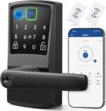 Keypad Smart Door Lock with Handle, Fingerprint Keyless Entry Digital Lock for Front Door,Nyboer Electronic Code Knob, Matte Black, Modern Style, Easy Installation,Deadbolt Alternative - Image 2