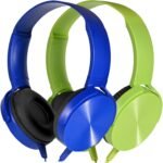 Kids Headphones 2 Pack for School Classroom Students, Durable Comfy Swivel Wired Headset for Online Learning, Noise Stereo Sound 3.5mm Jack for Chromebook, Computer, Laptop(Dark Blue+Green) - Image 2
