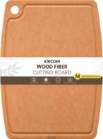 Kikcoin Wood Cutting Board, Cutting Boards for Kitchen Dishwasher Safe Non-slip Chopping Board with Juice Groove, Wood Fiber Composite Cutting Board with Hanging Hole, 14.6"*10.8" - Image 2