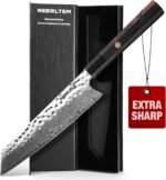 Kiritsuke Chef Knife 8 Inch, Hand-forged 67-Layer VG10 High Carbon Steel Japanese Damascus Chef Knife, Ultra Sharp Hammered Damascus Chef Knife with Octagonal Ebony Handle & Gift Box - Image 2