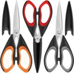 Kitchen Scissors All Purpose 3 Pack - Heavy Duty Stainless Steel Cooking Shears for Cutting Meat, Food, Fish, Poultry Multipurpose Sharp Sissors for Dishwasher Safe, with Protective Sheath - Image 2