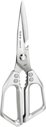 Kitchen Scissors, All Purpose，Ultra Sharp Meat Scissors，Heavy Duty Silver Cooking Scissor，Dishwash Safe Stainless Steel Kitchen Shears for Food, Chicken Bones, Turkey - Image 2