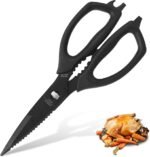 Kitchen Shears Come Apart Kitchen Scissors with Serrated Blade Premium Black Titanium Plated Stainless Steel Shears for Food Heavy Duty Chicken Bone Fish Nutcracker Can Opener 02A - Image 2