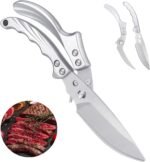 Kitchen Shears for food - Kitchen shears heavy duty Stainless Steel Poultry Shears for Meat Bones Seafood, All Purpose turkey shears, Detachable Blades, Ergonomic Handle, Dishwasher Safe Silver - Image 2