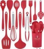Kitchen Utensils Set-12 Pieces Silicone Cooking Utensils Set (Dishwasher Safe) 392°F Heat Resistant Spatula Set, Nonstick Cookware - Image 2