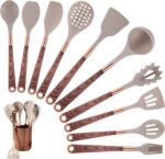 Kitchen Utensils Set of 11 with Holder, Silicone Cooking Utensils Set, Spatula Sets, Heat Resistant Non-Stick Kitchen Utensils, Kitchen Utensil Gadgets Tools BPA-Free Silicone Utensils - Image 2