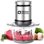 Kitchen in the box Mini Food Processor, Electric Meat Grinder & Food Chopper with 400W Powerful Veggie Chopper-One 3 Cup Bowl & S Blades for Meat/Fish/Vegetable/Baby Food - Image 2