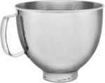 KitchenAid 5 Quart Stainless Steel Bowl for all 4.5-5 Quart Tilt-Head Stand Mixers KSM5SSBHM, Hammered Stainless - Image 2