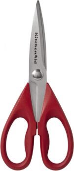 KitchenAid All Purpose Kitchen Shears with Protective Sheath Durable Stainless Steel Scissors, Dishwasher Safe, Soft Grip Comfort Handle, 8.72 Inch, Red - Image 2