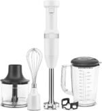 KitchenAid Variable Speed Corded Hand Blender with Accessories, White, KHBV83WH - Image 2
