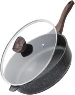 Kordisen Nonstick Deep Frying Pan with Lid, 12 Inch Large Skillet, 5 Qt Non Stick Saute Pan for Cooking, Healthy Induction Cookware, PFOA Free - Image 2