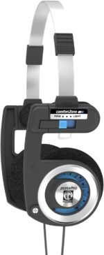 Koss Porta Pro Classic On-Ear Headphones, Retro Style, 3.5mm Wired Plug, Durable, Black/Silver - Image 2