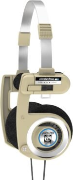 Koss Porta Pro Limited Edition On-Ear Headphones, in-Line Microphone, Volume Control and Touch Remote Control, Retro Style, Includes Hard Carry Case, Wired with 3.5mm Plug, Rhythm Beige - Image 2