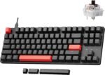 LEMOKEY X1 Wired Mechanical Keyboard, QMK Programmable TKL Layout with Pre-Lubed Tactile Switch, North-Facing Red Backlit NKRO Compatible with Windows - Image 2