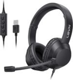 LEVN Headset with Mic, USB Headset with Microphone for PC, Headphones with Mic for Pc with Noise Canceling Microphone for Laptop, USB Headphones for Work from Home/Call Center/Open Office, Black - Image 2