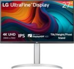 LG 27UP650K-W 27-inch Ultrafine 4K UHD (3840 x 2160) IPS Computer Monitor, 60Hz, 5ms, DisplayHDR 400, Reader Mode, Flicker Safe, HDMI, DisplayPort, Tilt/Height/Pivot Adjustable Stand, White - Image 2