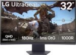 LG 32GS60QC-B Ultragear 32-inch Curved Gaming Monitor QHD (2560x1440) 180Hz 1ms 1000R AMD FreeSync HDR10 HDMIx2 DisplayPort Borderless Design Black Stabilizer DAS Crosshair FPS Counter - Black - Image 2