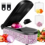 LHS Multifunctional Food Chopper - Onion, Vegetable Slicer Dicer Cutter, Potato Cutter - Veggie Chopper with Container (4 in 1, Black) - Image 2