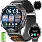 LIGE Military Smart Watch with 900mAh Battery(60+Standby),1.73" AMOLED with Compass Altitude and Barometric Pressure,110+ Sports Mode Tactical Fitness Tracker/Bluetooth Call Android iOS Smartwatch - Image 2