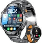 LIGE Smart Watch for Men Answer/Make Call for Android iOS, 1000mAh Battery/Flashlight, 1.85'' HD Military Smartwatch with 100+ Sports Modes, Heart Rate Sleep Monitor, IP68 Waterproof Fitness Tracker - Image 2