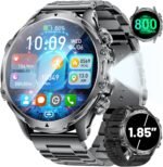 LIGE Smart Watches for Men(Answer/Make Calls) with LED Flashlight, 1.85" HD Screen Outdoor Sports Smartwatch,800mAh Battery,Heart Rate/Sleep Monitor 5ATM Waterproof Fitness Tracker for Android iOS - Image 2