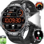 LIGE Smart Watches for Men(Answer/Make Calls) with LED Flashlight/800mAh Battery, 1.85" HD Screen Sports Smartwatch,5ATM Waterproof Fitness Tracker 100+ Sports Modes for Android iOS,Black Silicone - Image 2