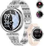 LIGE Smart Watches for Women (Answer/Make Call) with Diamonds,1.19” AMOLED Smartwatch with Heart Rate/Sleep Monitor,IP68 Waterproof Fitness Tracker 120 Sport Modes Pedometer for Android iOS,Sliver - Image 2