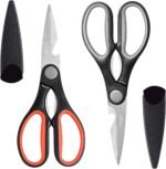 LIVINGO 8" Kitchen Scissors All Purpose - 2 Pack Heavy Duty Kitchen Meat Shears, Stainless Steel Multi-function Food Scissors for Cooking Cutting Chicken, Turkey, Bones, Poultry, Fish, and Vegetables - Image 2