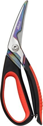 LIVINGO Heavy Duty Kitchen Scissors - Titanium Coated Sharp Poultry Shears Multipurpose for Cutting Chicken Bones, Meat, Vegetable Food, 9.5 Inches Comfortable Grip with Safe Lock - Image 2