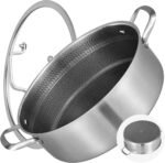 LOLYKITCH 7 QT Tri-Ply Stainless Steel Non Stick Sauté Pan with Lid,12 Inch Deep Frying Pan,Large Skillet,Jumbo Cooker,Induction Compatible,Heavy Duty and Oven Safe. - Image 2