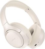 LORELEI QC60 Hybrid Active Noise Cancenlling Headphones,Wireless Over Ear Bluetooth Headsets with mic,100H Playtime ，3 EQ Mode Deep Bass, Memory Earmuffs,for Travel Home Office(Beige White) - Image 2