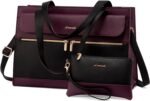 LOVEVOOK Laptop Bag for Women 15.6 Inch Tote Work Professional Leather Computer Briefcase Waterproof Handbag Shoulder Large Capacity Business Teacher Office Crossbody Purse - Image 2
