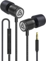 LUDOS Ultra Wired Earbuds in-Ear Headphones, 5 Years Warranty, Earphones with Microphone, Noise Isolating Ear Buds, Memory Foam for iPhone, Samsung, School Students, Kids, Women, Small Ears - Black - Image 2