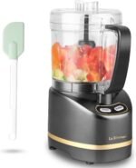 La Reveuse Electric Mini Food Processor with 200 Watts 2-Cup Prep Bowl for Mincing Chopping Grinding Blending Pureeing (Metallic Grey) - Image 2