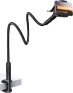 Lamicall Gooseneck Phone Holder Bed - [Nylon Braided] Flexible Arm, 38inch Overall Length, 360 Adjustable Clamp Clip, Overhead Cell Phone Mount Stand for Bed, Desk, 4-7” Cellphone, Gifts - Image 2