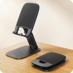 Lamicall Ultra-Thin Cell Phone Stand for Desk - [Height Adjustable] Foldable Desktop Phone Holder, Portable Mobile Stand, Office Desk Accessories Gifts for iPhone 17 16 15 14 13 Pro Max, Galaxy S25 - Image 2