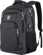 Laptop Backpack,Business Travel Anti Theft Slim Durable Laptops Backpack with USB Charging Port,Water Resistant College Computer Bag for Women & Men Fits 15.6 Inch Laptop and Notebook - Black - Image 2