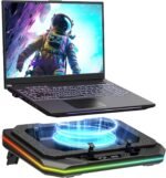 Laptop Cooling Pad, Gaming Laptop Cooler for 13-19 Inch Laptops, RGB Lights Laptop Fan Cooling Pad with 3 Height Adjustable and 3 USB Ports, 4.72 Inch Large Turbo Fan, Max 3500RPM - Image 2