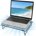 Laptop Cooling Pad Stand with Cooling Mesh, Height Adjustable Metal Laptop Stand for Desk，Ergonomic Notebook Riser Fits Most 10-16 Inch Laptops - Image 2