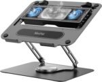 Laptop Cooling Pad with Detachable Fan & Cooler, Adjustable Height & Angle, 360 Rotation Base, Carbon Steel Framework, Ultra-Quiet & Super Sturdy for Laptop, DJ Mixer Workstation, and Home - Image 2