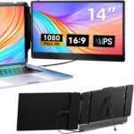 Laptop Screen Extender, 14" FHD 1080P IPS Dual Laptop Monitor Extender, Plug n Play Portable Travel Monitor for Laptops 13.3"-17" with HDMI/USB-A/Type-C, Compatible with Windows Mac Chrome Android - Image 2