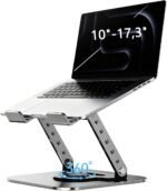 Laptop Stand, Laptop Stand for Desk with 360° Rotating Base, Ergonomic Laptop Riser for Desk with Adjustable Height, Heat Dissipation, Fits with All Laptops 10-17.3" - Image 2